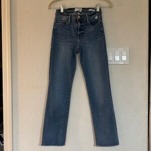 FRAME denim le high straight jeans size 25
